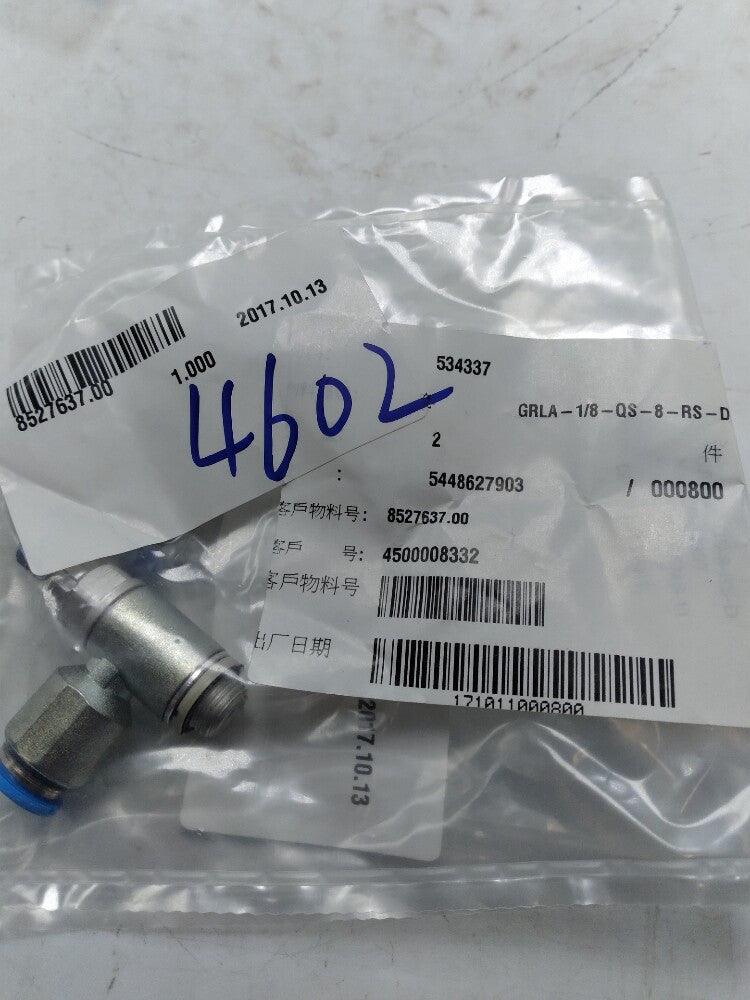 NEW  GRLA-1/8-QS-8-RS-D Pneumatic Control Valve One Way Flow 