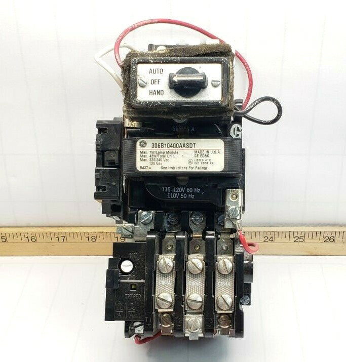 GENERAL ELECTRIC MAGNETIC STARTER 120 VAC COIL 42 WATT  306B10400AASDT