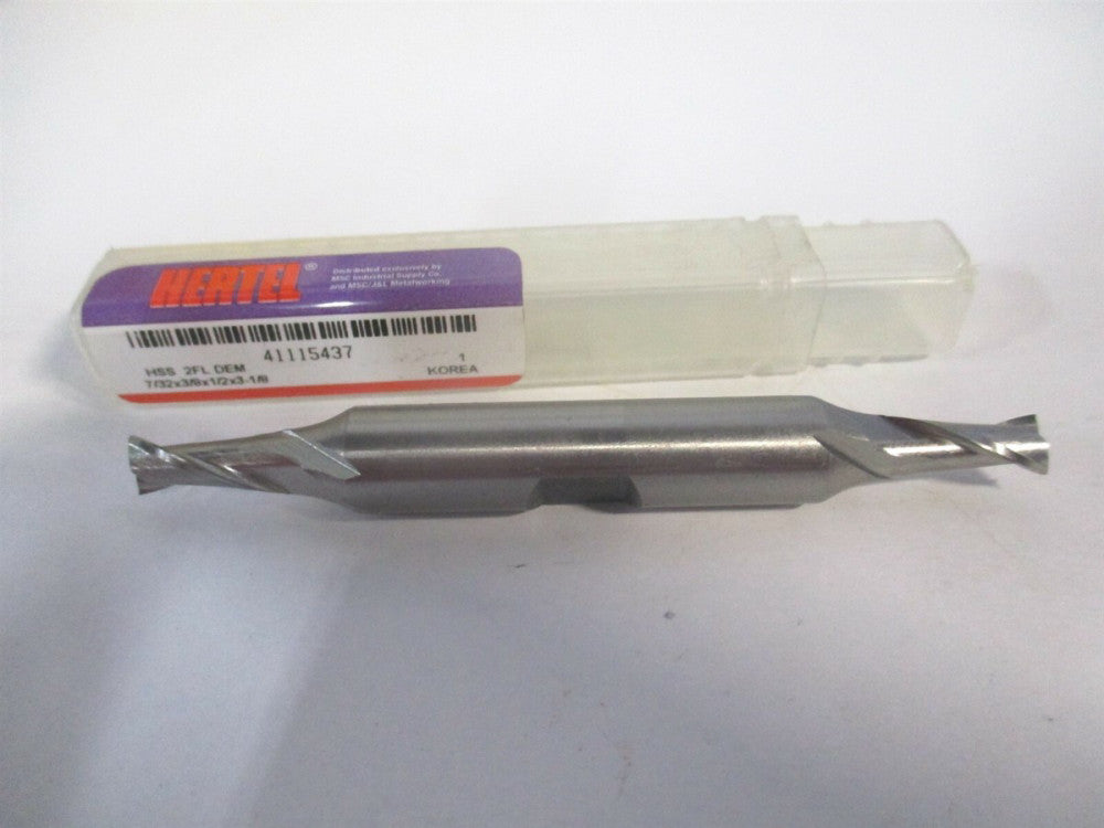 (E1050014) 7/32" x 1/2" x 3/8" x 3-1/8" OAL HSS RH 2 Flute Square End Mill 
