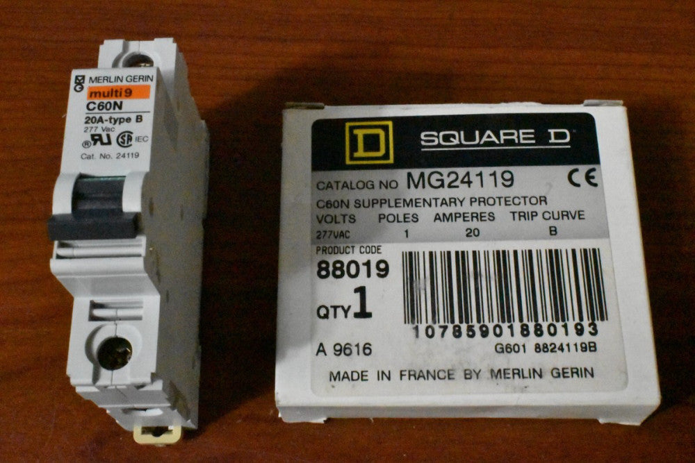 Square D MG24119 Merlin Gerin Mini Circuit Breaker C60N 20A 1P 277 VAC