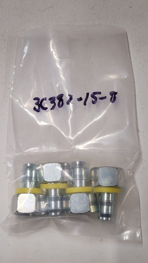 Lot of 4 Parker 3C382-15-8 Push on Field Attachable Hydraulic Hose Fittings