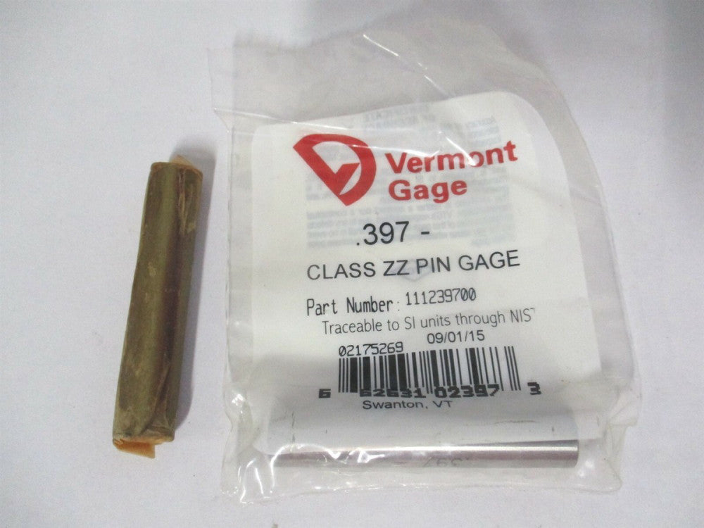 Vermont Gage (111239700) 0.397" Diam Class ZZ Minus Plug & Pin Gage - Lot of 2