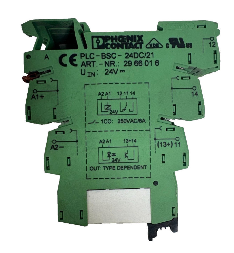 PHOENIX CONTACT LOT OF 6 RELAY MODULE PLC-BSC 24DC/21, PLC INTERFACE