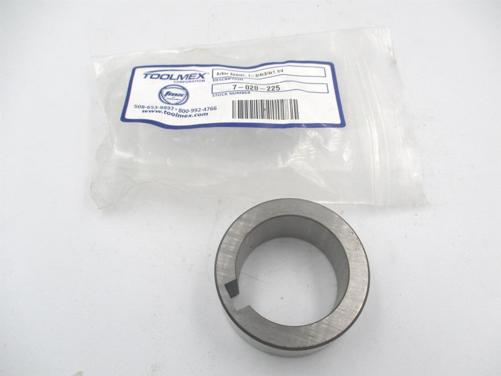 Toolmex (7-020-225) 1-3/4" x 3/4" x 1-1/4" OAL Arbor Spacer 