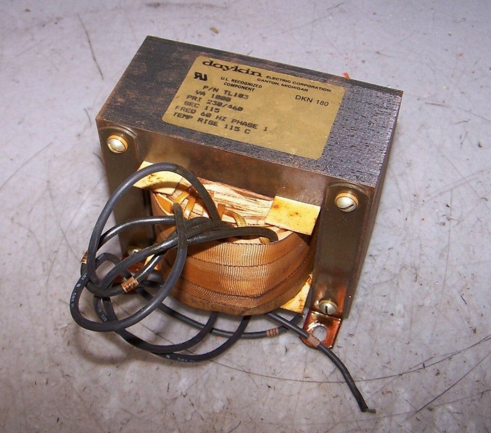 DAYKIN 1000 VA TRANSFORMER 230/460 HV 115 LV 1 PHASE MODEL TL103