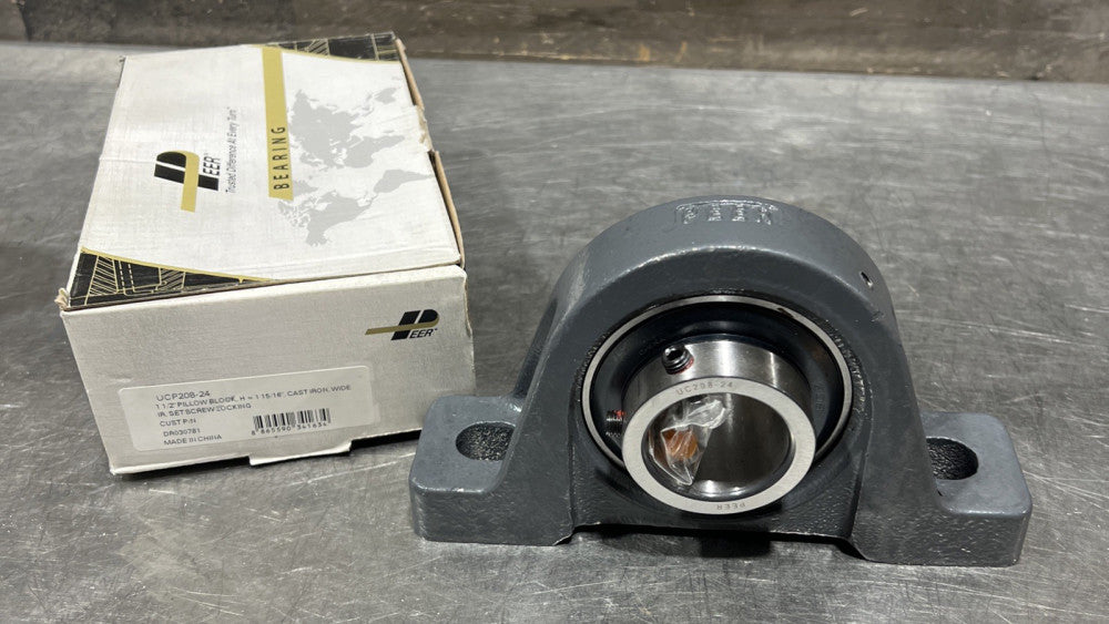 Peer 1-1/2" Bore 2 Bolt Mount Pillow Bearing Block UCP208-24 P208 Nos Surplus