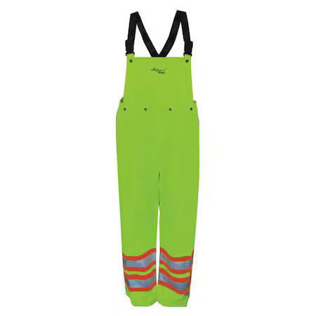 Viking U6330pg-L Hi-Visibility Rain Bib Pants, Polyester, Polyurethane, 32 In