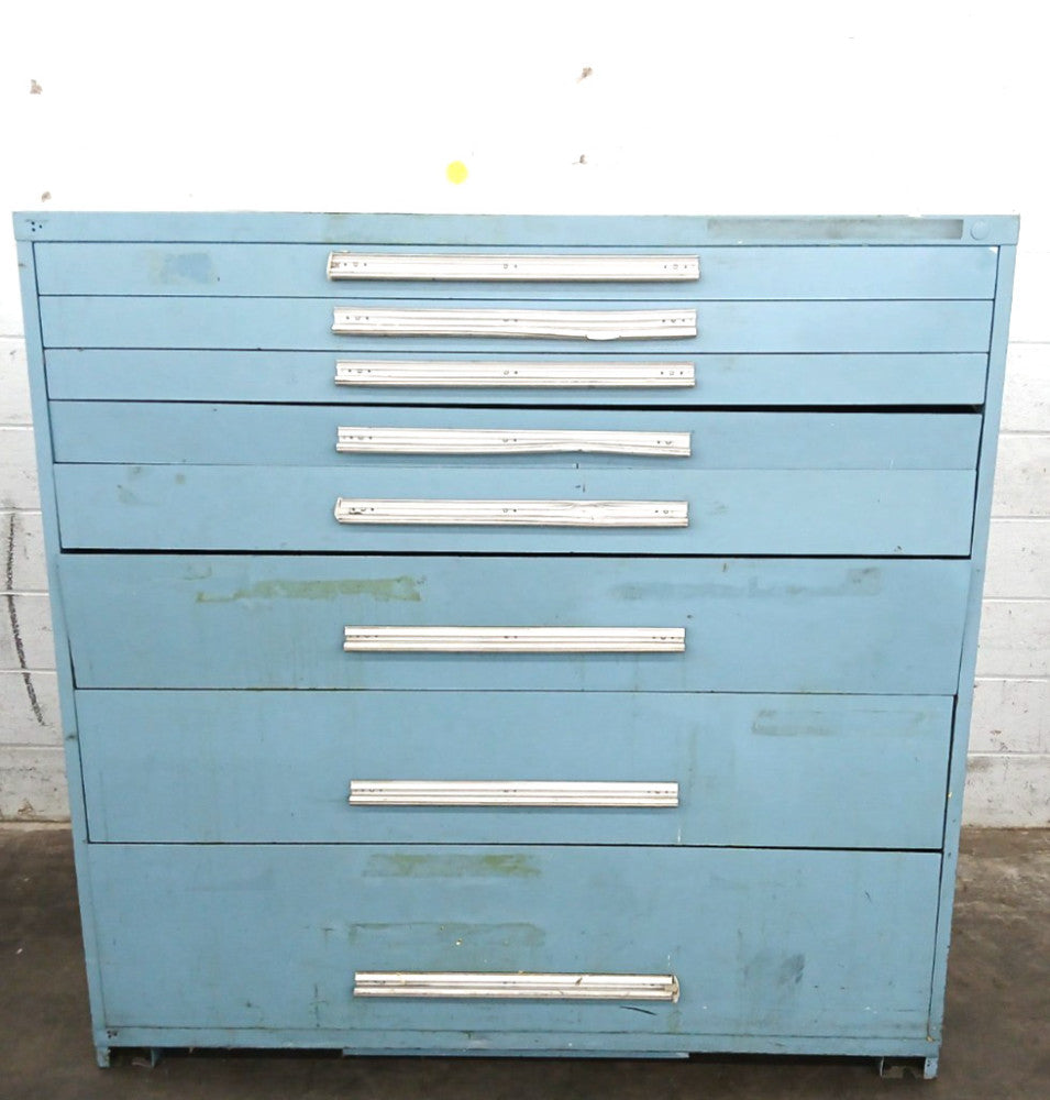 METAL TOOL CABINET H-5FT X L-5FT X D-27 1/2 8 DRAWERS