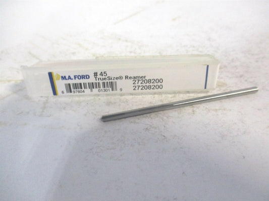 (27208200) #45 x 1/2" x 2" OAL Straight Shank Solid Carbide 4Fl Chucking Reamer 