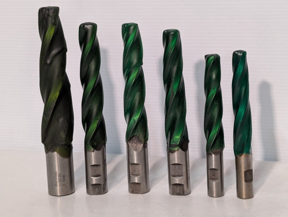 (3) Conical B-1221 2 Deg Tapered End Mill (Middle-sized 3 mills in main photo)