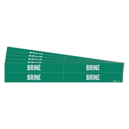Brady 7036-4-Pk Pipe Marker, Adhesive, White, Brine, Pk5, 7036-4-Pk
