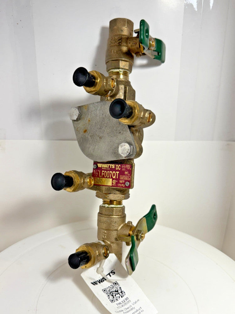 WATTS T063230 Double-Check Valve Assembly 1/2" LF007QT 180º F 175 psi