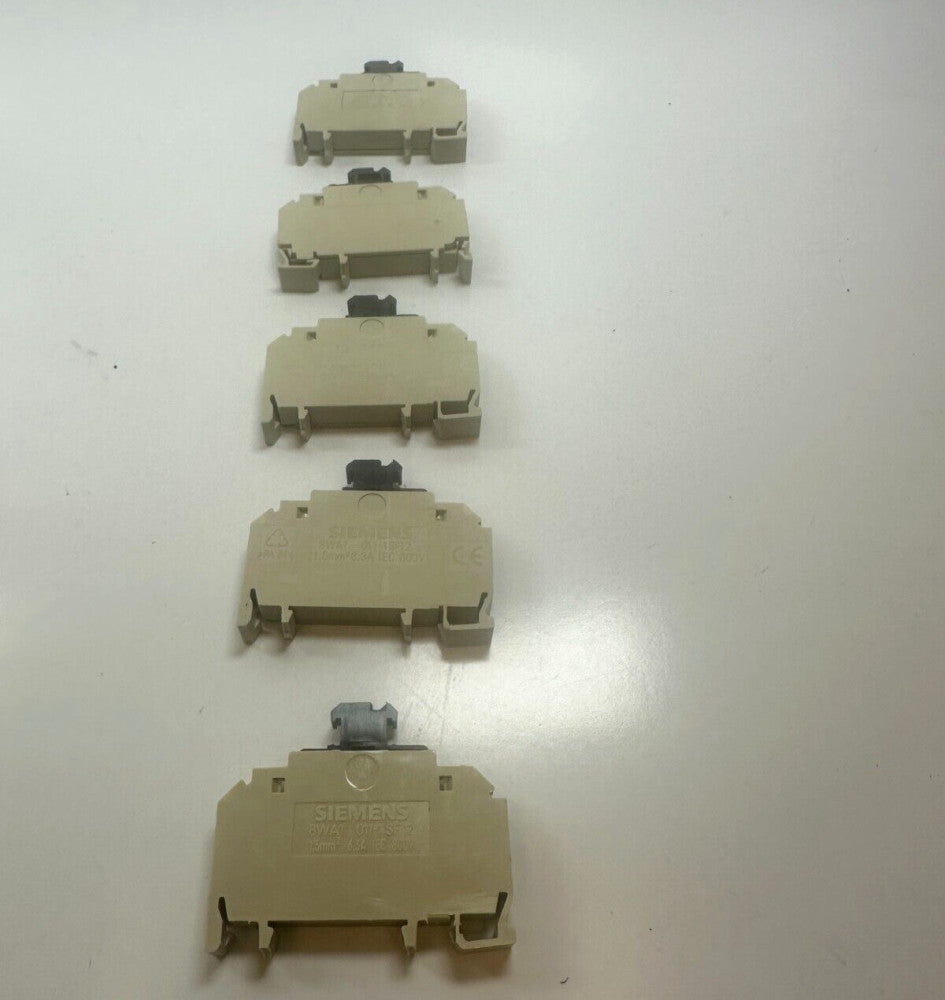 Siemens 8WA1-011-1SF12 Fuse Terminal Block 1.5mm 6.3A 600V 18/14 AWG (Lot of 5)