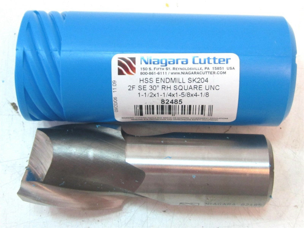 82485 Niagara HSS 1-1/2 X 1-1/4 X 1-5/8 X 4-1/8 Square UNC End Mill New