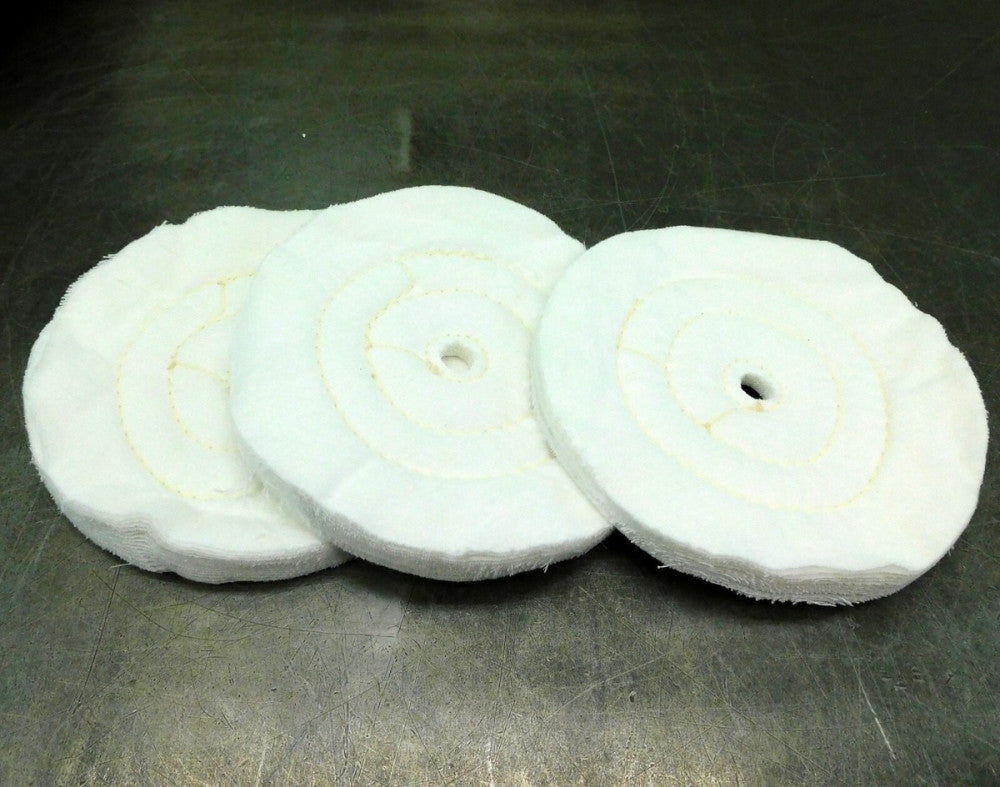 8 x 1-1/2" Domet Flannel Buffing Wheel 3RS Lot of Three (3)