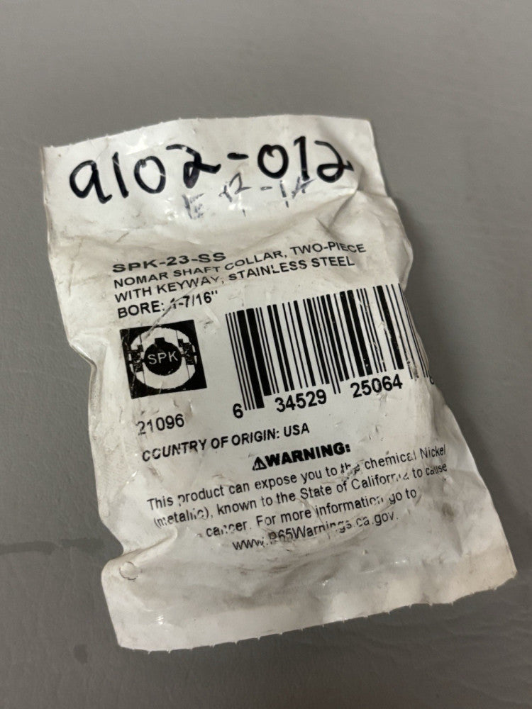 RULAND SPK-23-SS Keyed Shaft Collar Nomar Bore 1-7/16'" Stainless Steel