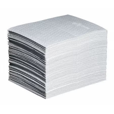 Pig Mat214 Sorbent Pad, 22 Gal, 15 In X 20 In, Oil, White, Polypropylene