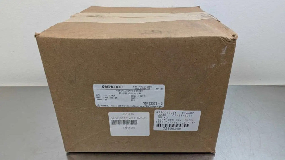 Ashcroft 45-1188-SS-02L-5# Gauge 0-5 PSI 1/4"NPT 4.5" Factory Sealed