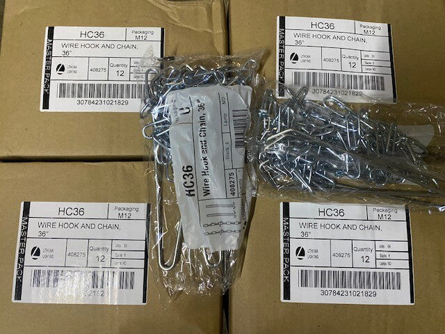 (Lot of 50) LITHONIA Wire and Hook Chain 36" HC36 or 408275 (NEW)
