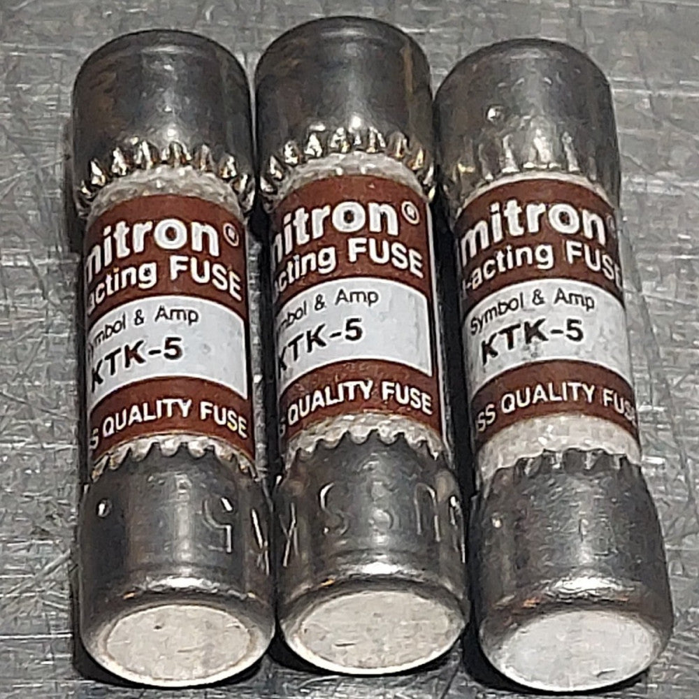Lot of 3 - LIMITRON Buss Quality KTK-5 Fast Acting Fuse