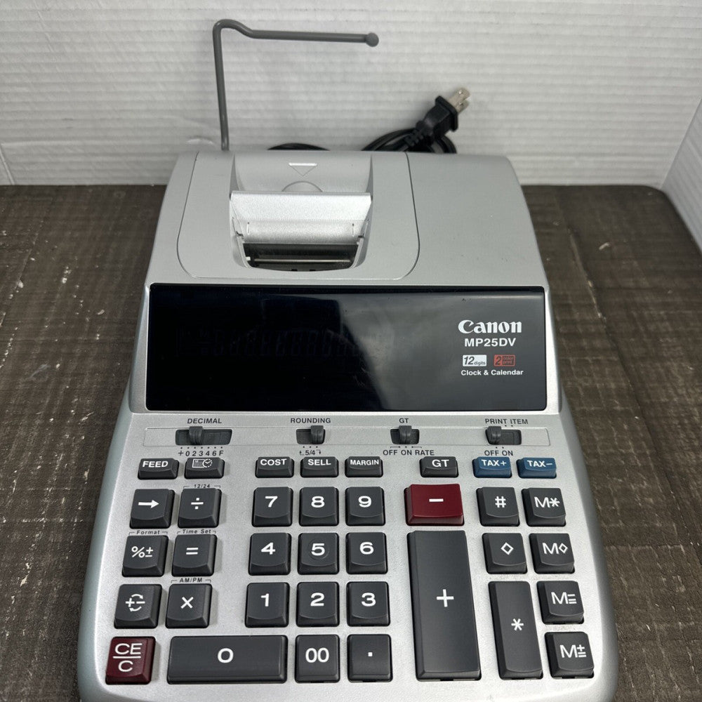Canon MP25DV 12-Digit Ribbon Printing Calculator Black/Red Print Tested Works