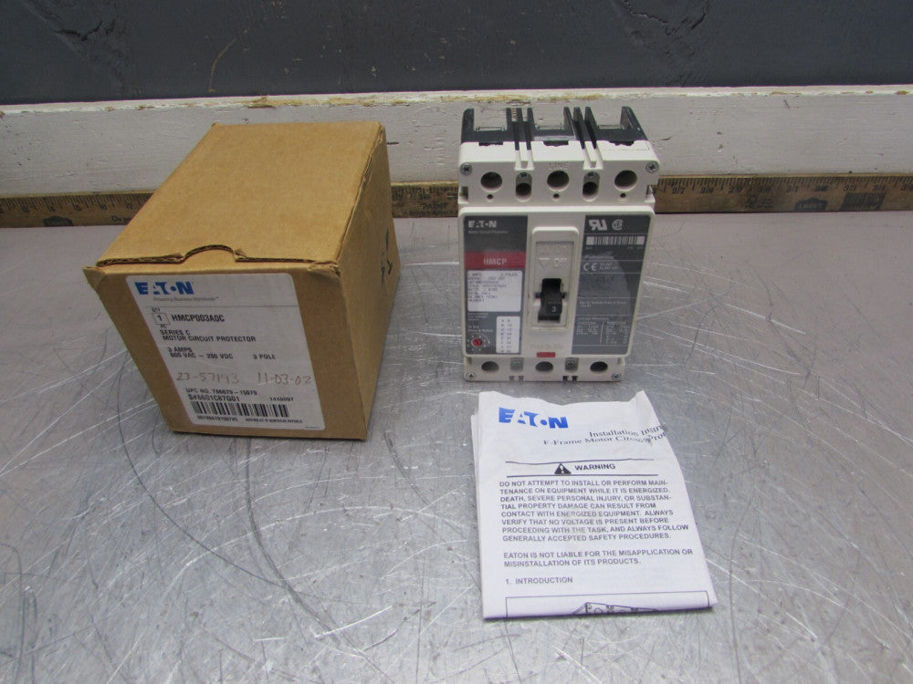 NEW! EATON-CUTLER HAMMER HMCP003A0C , CIRCUIT BREAKER ,3P/ 3A/ 600V, MAKE OFFER!