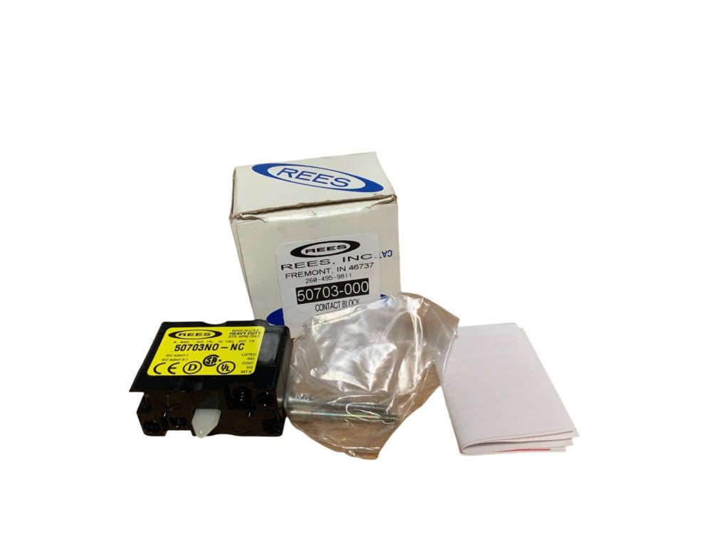 REES 50703-000 CONTACT BLOCK 1NO/1NC .20 TO CLOSE/.10 TO OPEN NIB