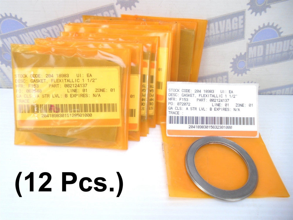 12 Pc Flexitallic 002124137 SPIRAL WOUND METAL 304SS/FLXCRB 2.125 x 2.875 x .125