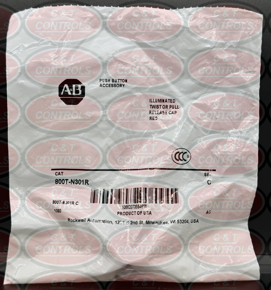Allen Bradley 800T-N301R Red Push-Pull/Twist Cap New In Bag USA Stock