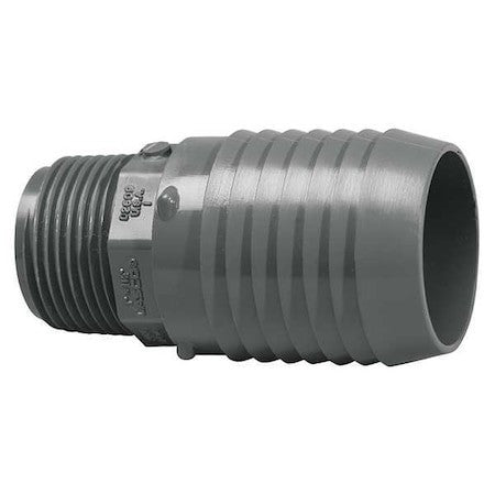 Zoro Select 1436169 Pvc Reducing Male Adapter, Insert X Mnpt, 1 1/2 In X 1 1/4