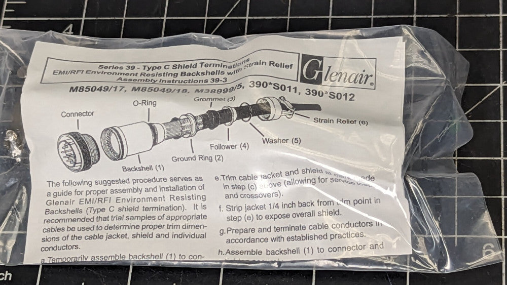 Glenair M85049/1815W03 Circular Strain Relief Cable Clamp Connector Size 15[A8BA