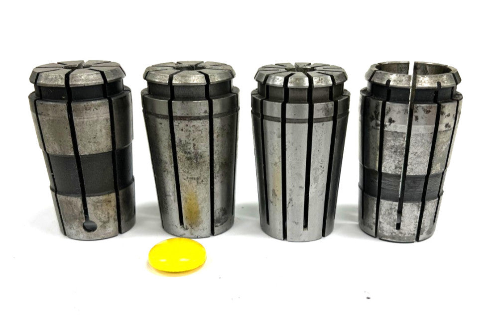 ASSORTMENT OF SPRING COLLETS 3/8" 13/32" 27/64" & 31/32"  OAL 2-3/8" LOT OF 4