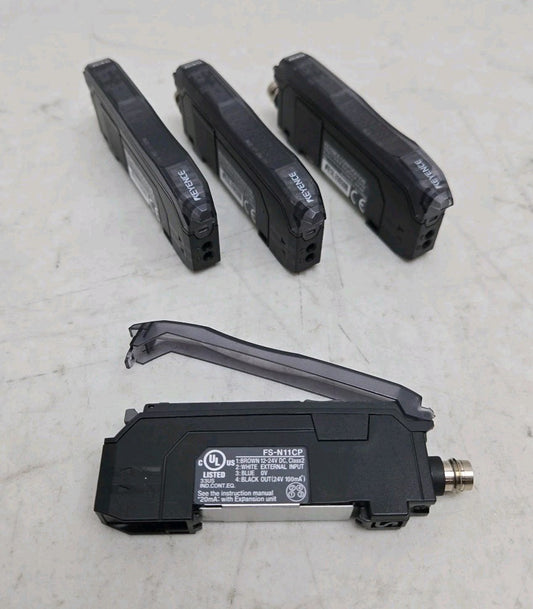 4 Pack Keyence FS-N11CP Digital Fiber Optic Amplifier Sensor 12-24 Vdc Class 2