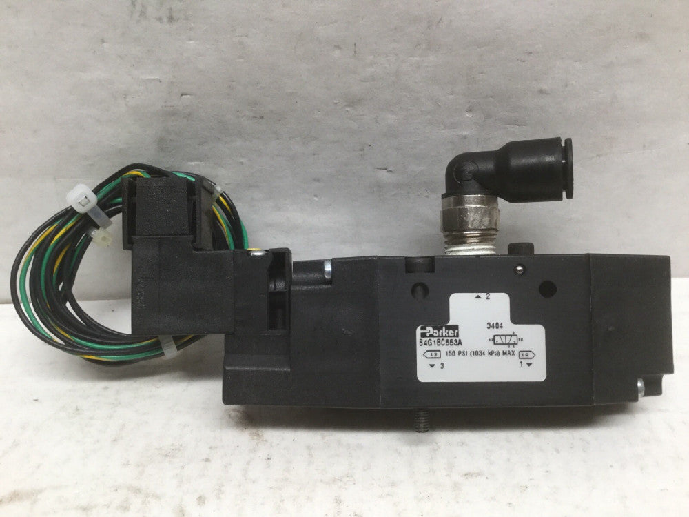 Parker B4G1BC553A Solenoid Air Control Valve, 150 PSI (1034kPa)