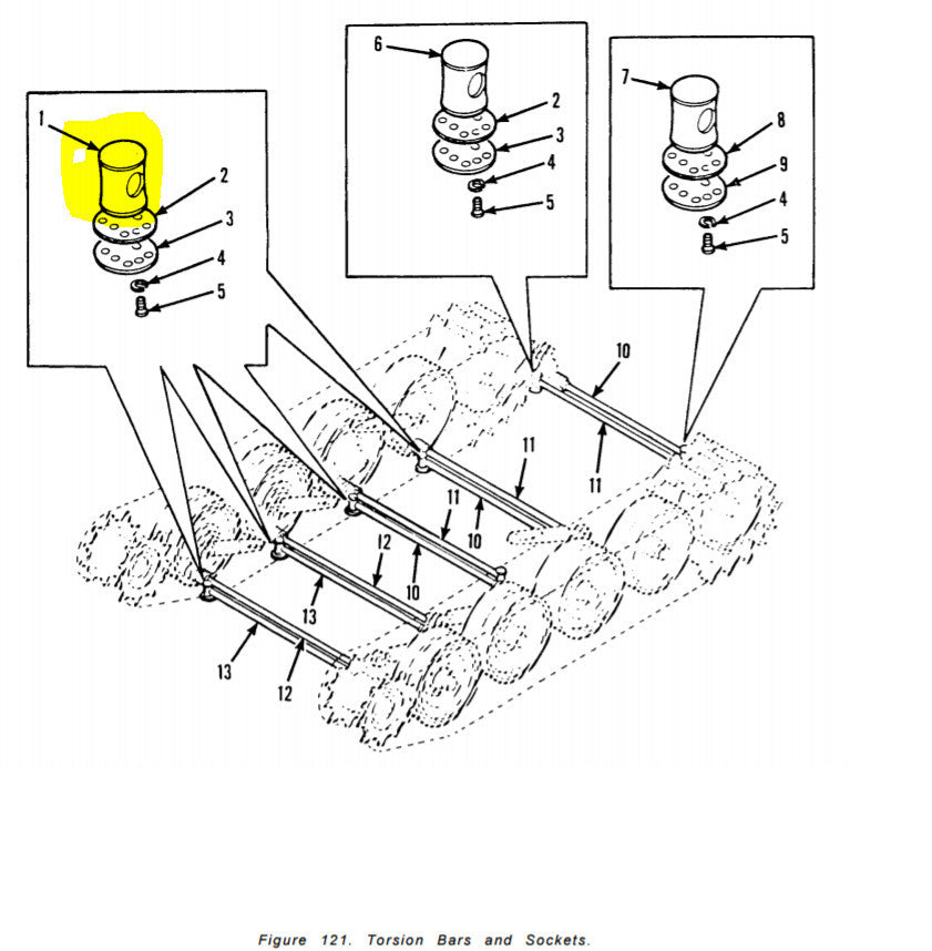 Torsion Bar Anchor Tracked Vehicles M882A / M578 Military [B6S4]