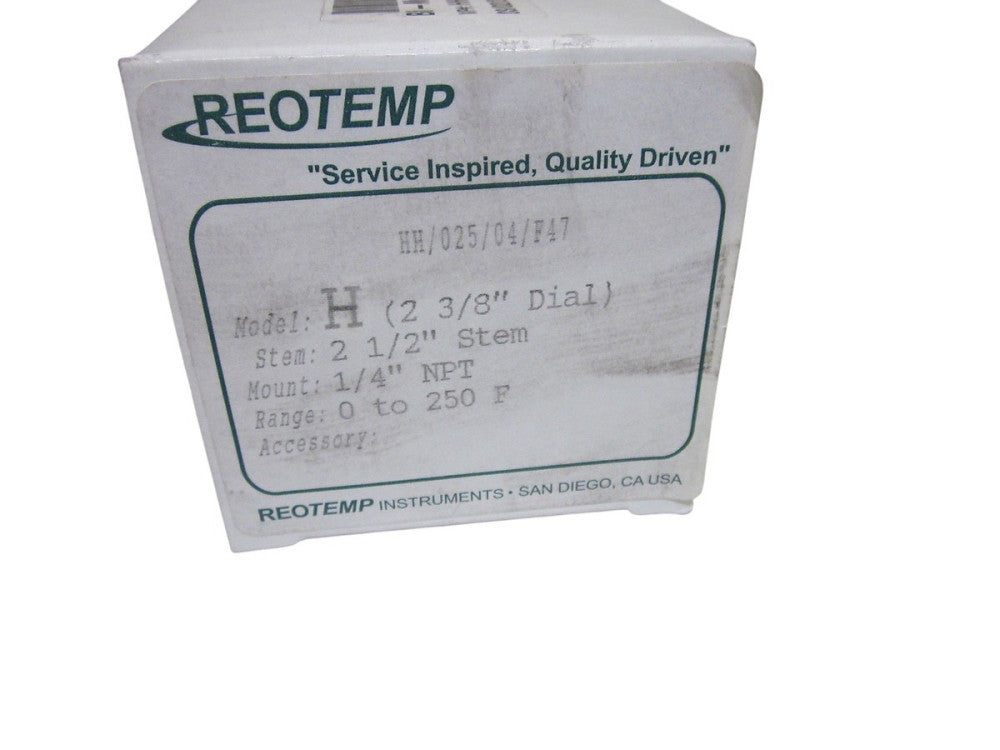 REOTEMP MODEL H THERMOMETERS 0-250F 2-1/2" STEM NSMP