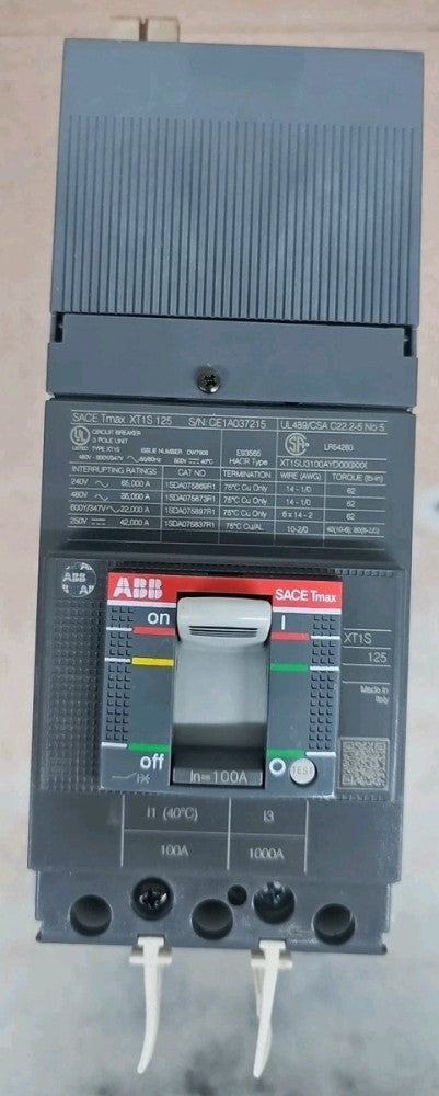 NTO ABB SACE TMAX XT1S 125 Circuit Breaker 100A XT1SU3100AYD000XXX