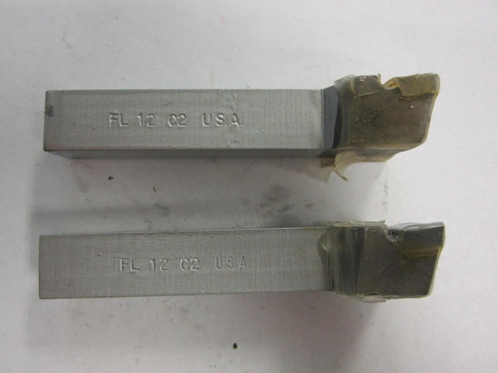 Carbide Tipped Offset End Cutting FL-12 C2 Tool Bits Made In USA NEW - Lot of 2 