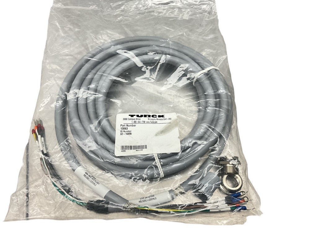 Turck 13063 Cable Assembly, ID# U2-16496, Maker MP U213, W4008 BAG SEALED