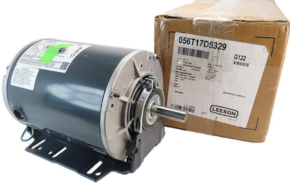 Leeson 056T17D5329 1 1/2"HP 1725/1425RPM 3 Phase 208-230/460VAC NEW IN BOX