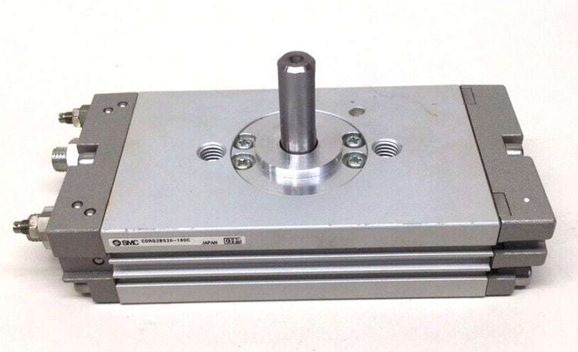 SMC CDRQ2BS20-180C Used Compact Rotary Actuator 10mm Shaft Missing Keyway