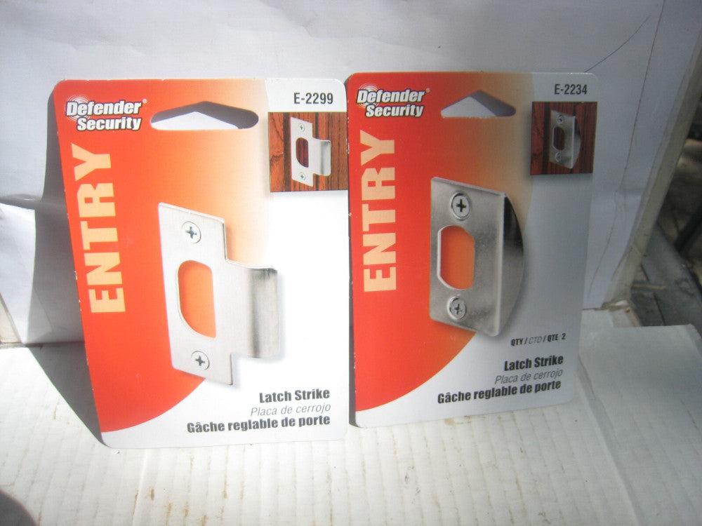 2 Packs Defender Security Strike Chrome 1-3/4 In. Lip Strike Plate E 2234 &2299