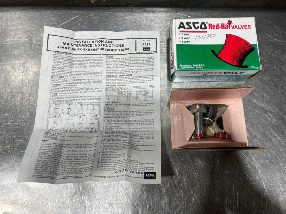 Nos Surplus ASCO 135292 RED-HAT REBUILD KIT. Bulletin 8317 Form V5084R3-T84