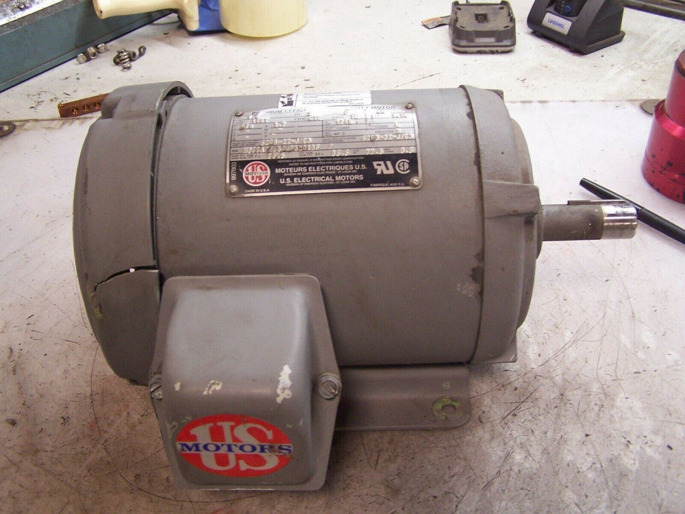 US MOTORS 1.5 HP ELECTRIC AC MOTOR 575V 1745 RPM 145T FRAME 3 PHASE 7/8" DIA 