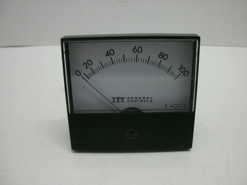 ITT GENERAL CONTROLS 5 VOLTS PANEL METER 0-100 