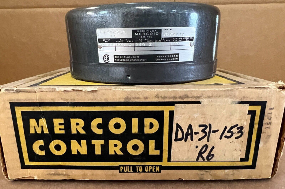 MERCOID CONTROL PRESSURE SWITCH, DA-31-153-R6,  MAKE OFFER!