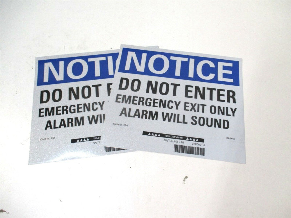 Lyle (U5-1135-RD_7X5) 5" x 7" Do Not Enter, Emergency Exit Only Sign - Lot of 2 