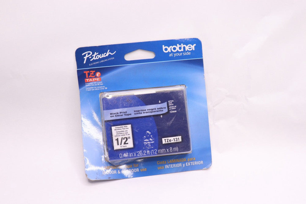 Brother Clear Plastic/Paper Tape Cassette 1/2" x 26' BRTTZE131