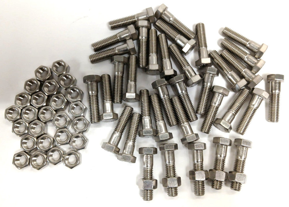 HEX HEAD BOLT 1/2-13 W/1/2" NUT  STAINLESS STEEL S304 LENGTH 2"    LOT OF 35
