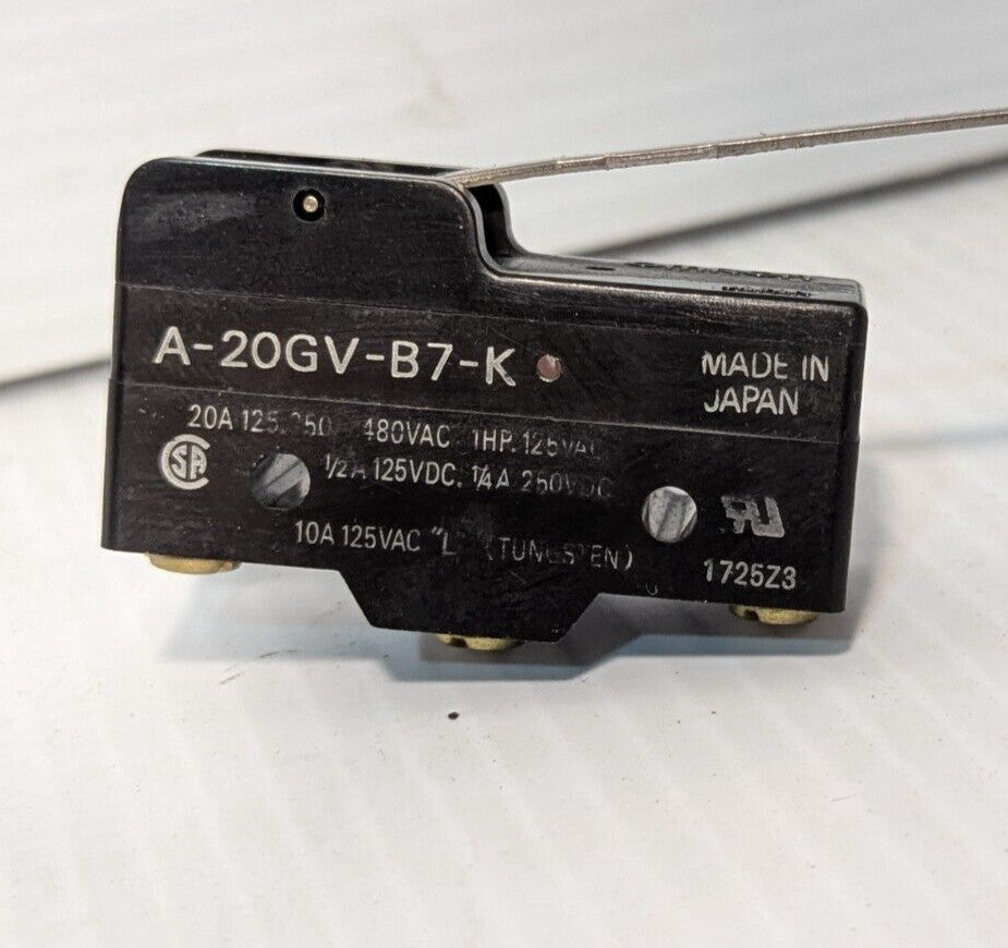 Omron A-20GV-B7-K Hinge Lever Actuator Snap Action Switch